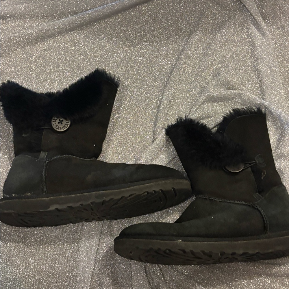 UGG Black Suede Fur Boots